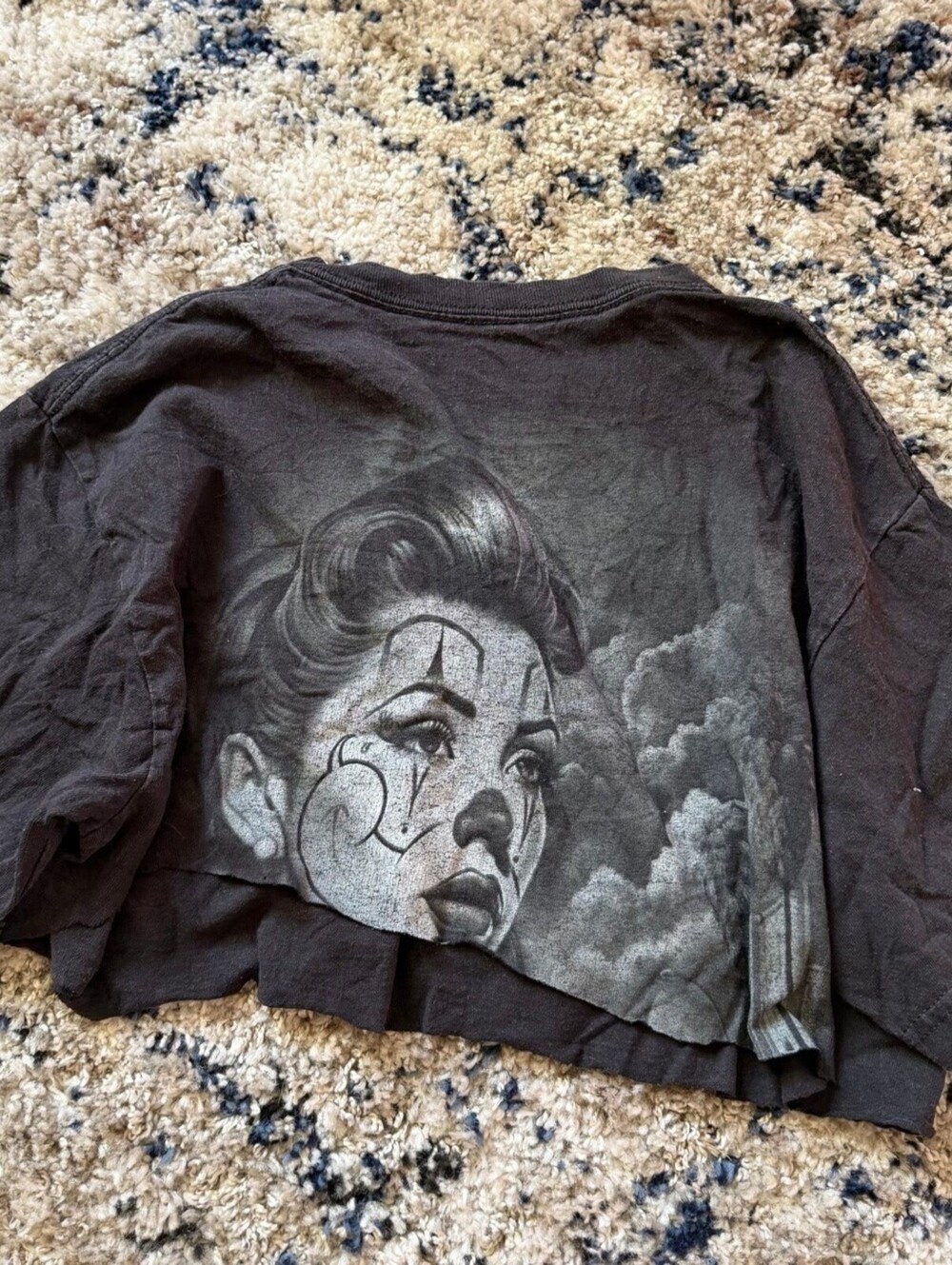 Sullen Art Collective Clown Cropped Tee Shirt M